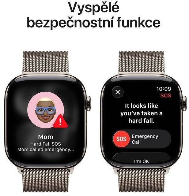 Apple Watch 11 GPS + Cellular 46mm Přírodní titan s přírodním milánským tahem- M/L