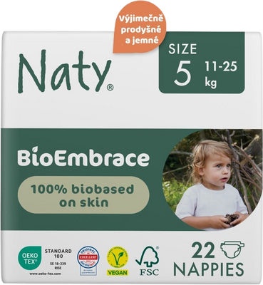 Naty Plenky Bioembrace Junior 11 - 25 kg, 22 ks