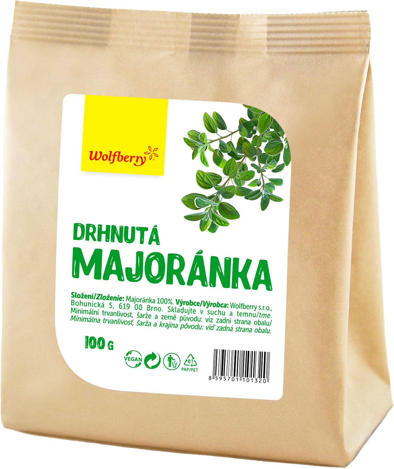 Wolfberry Majoránka drhnutá 100 g