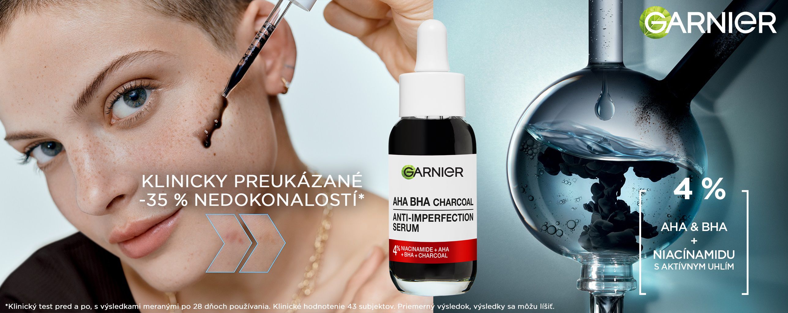 Garnier Pure Active sérum proti nedokonalostem AHA + BHA Charcoal