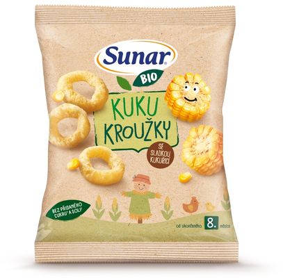 Sunar BIO Dětské křupky Kuku kroužky 9m+, 20 g