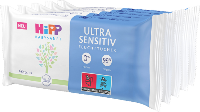 HiPP Babysanft Čistící vlhčené ubrousky ULTRA SENSITIV 5 x 48 ks