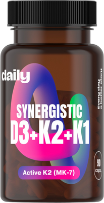 Daily Synergistic D3 + K2 + K1 90 kapslí