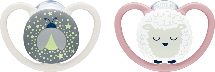 Nuk Dudlík Perfect Match AIR Night Sheep 0-6m 2 ks