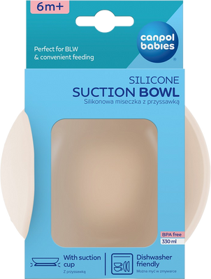 Canpol babies Miska silikonová s přísavkou krémová 330 ml