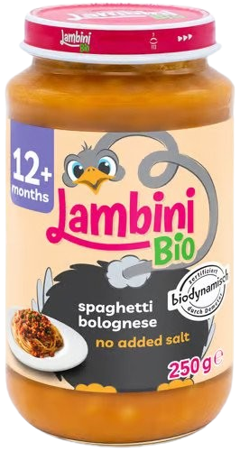 Lambini Bio Demeter příkrm špagety Bolognese 250 g