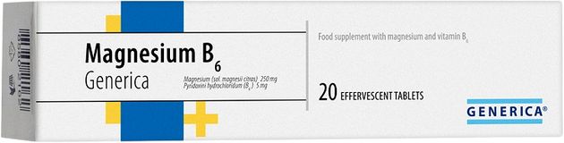 Generica Magnesium B6 20 šumivých tablet