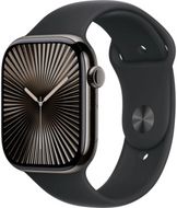 Apple Watch Series 10 Cellular 46mm Břidlicově šedý titan s černým sportovním řemínkem M/L