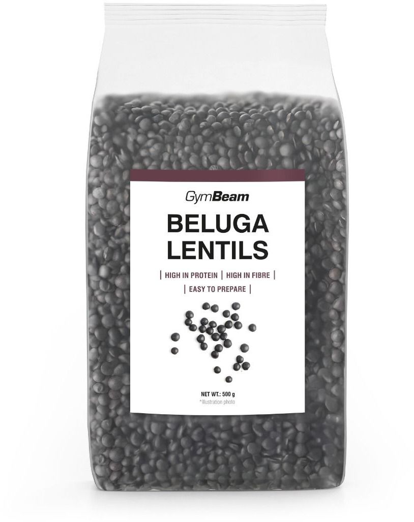 GymBeam Černá čočka Beluga 500 g