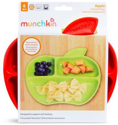 Munchkin Set barevných talířů jablko 3 ks