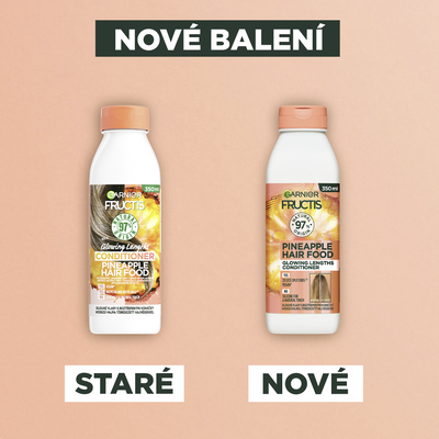 Garnier Fructis Hair Food Pineapple rozjasňující kondicionér pro dlouhé vlasy, 350 ml