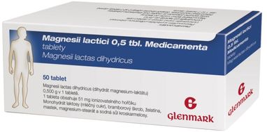Glenmark Magnesii Lactici 0.5g MVM 50 tablet 50 ks