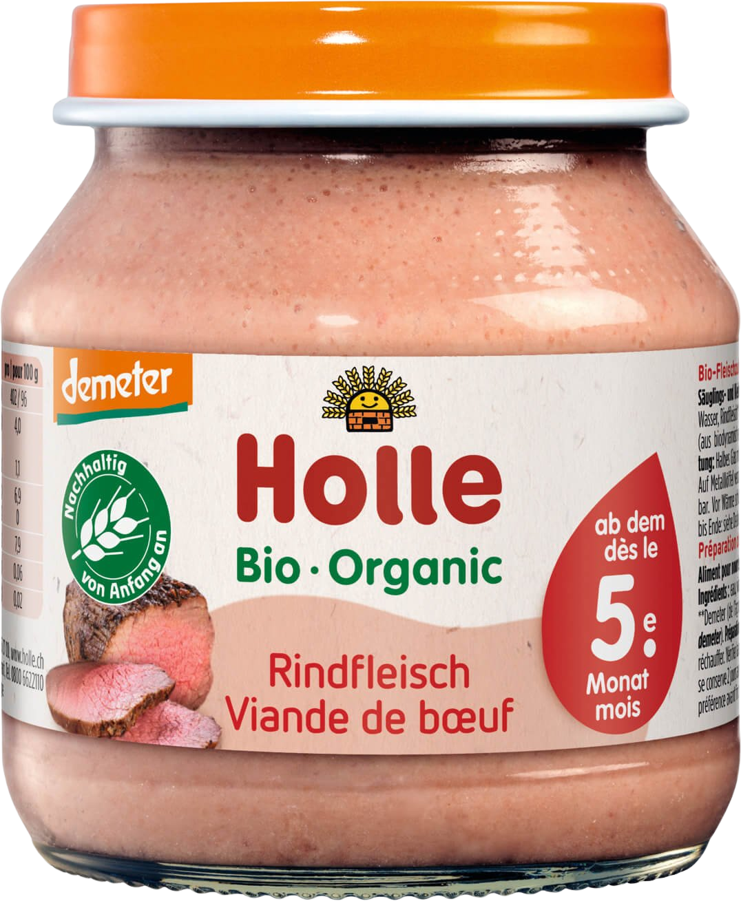 Holle Bio dětská přesnídávka Hovězí maso 125 g