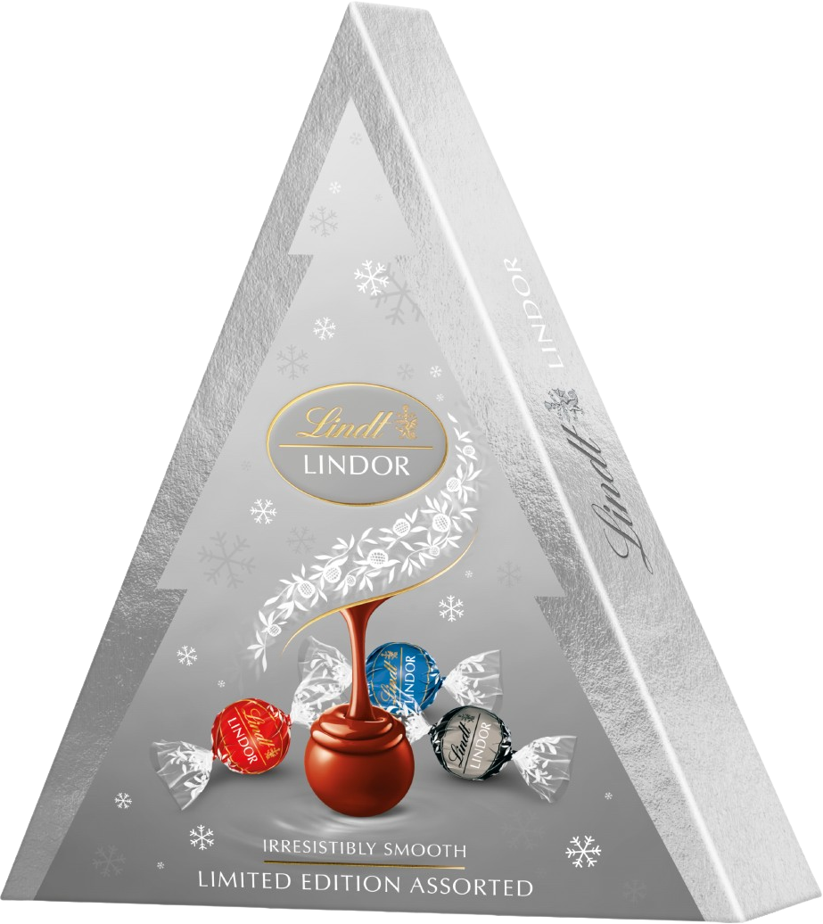 Lindt LINDOR Vánoční stromeček Stříbrný Mix 125 g