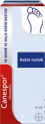 Canespor 1x denně 10 mg/g kožní roztok, 15 ml