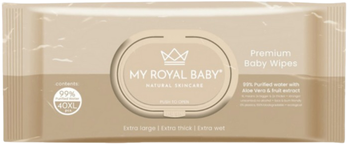 MyRoyalBaby Prémiové vlhčené ubrousky XL 40 ks