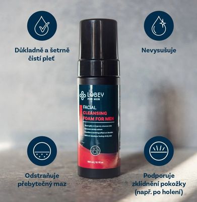 Lobey Čisticí pěna na obličej pro muže 150 ml