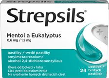 Strepsils Mentol a eukalyptus 0.6mg/1.2mg 24 pastilek
