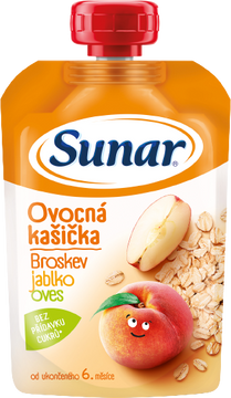 Sunar kašička ovocná kapsička broskev, jablko, ovesné vločky 6m+ 120 g