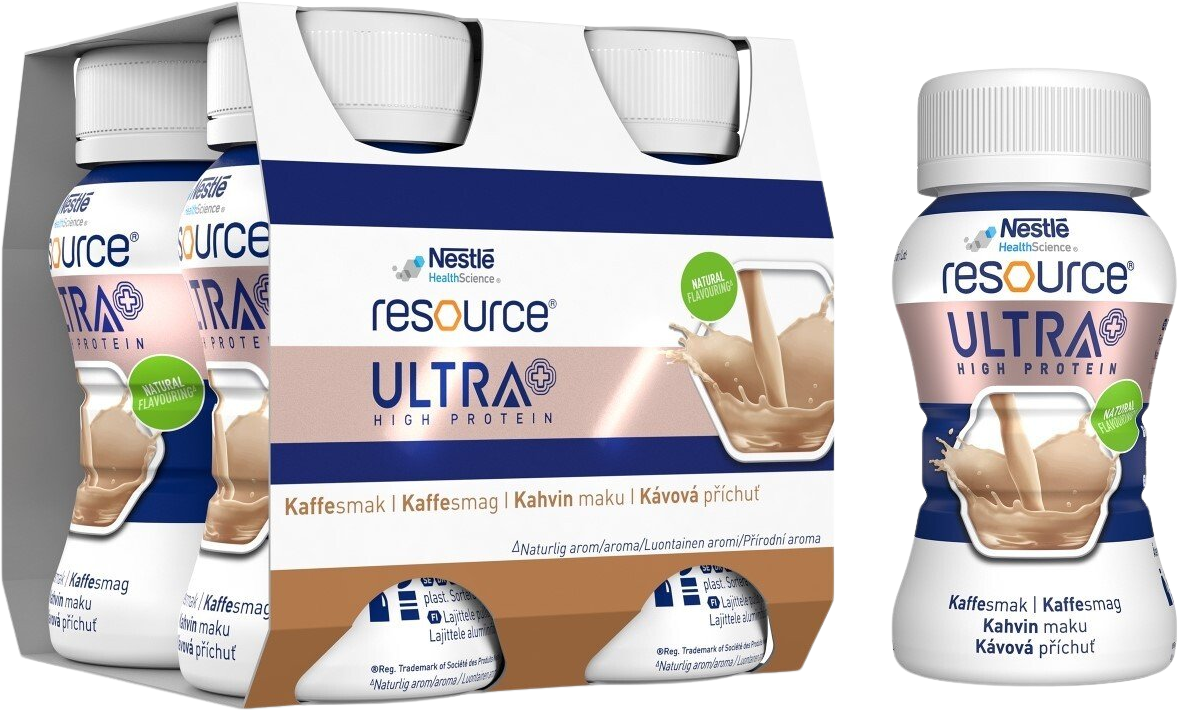 Resource Resource Ultra +HP Kávová příchuť por.sol. 4 x 125 ml