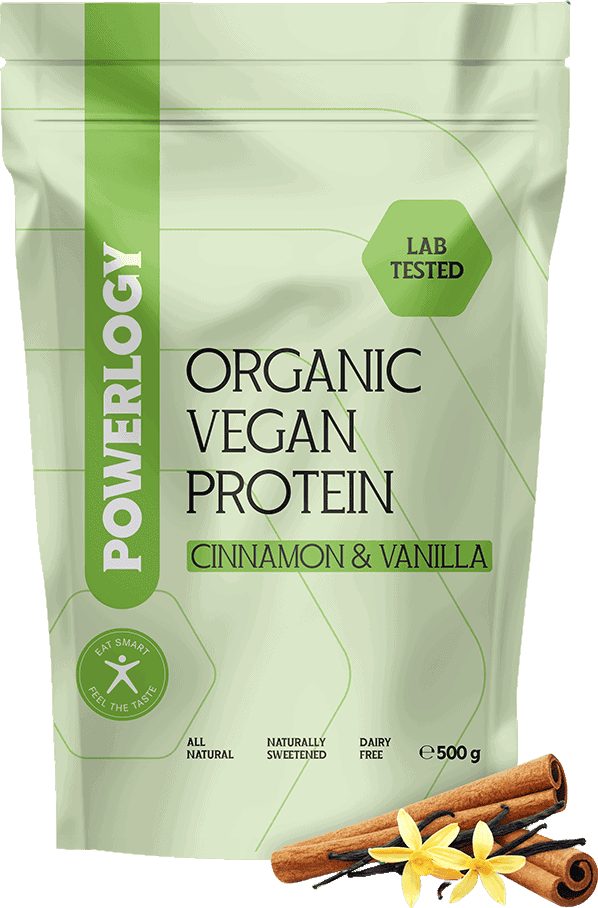 Powerlogy Organic Vegan Protein Cinnamon and Vanilla 500 g