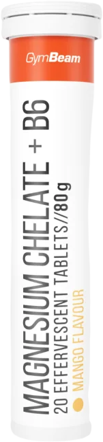 GymBeam Magnesium chelate + B6 effervescent svieže mango 20 x 4 g