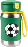 Skip Hop Spark Style Láhev s brčkem na vodu nerez Fotbal 12m+, 350 ml