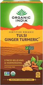Organic India Tulsi kurkuma a zázvor BIO 25 sáčků 25 ks