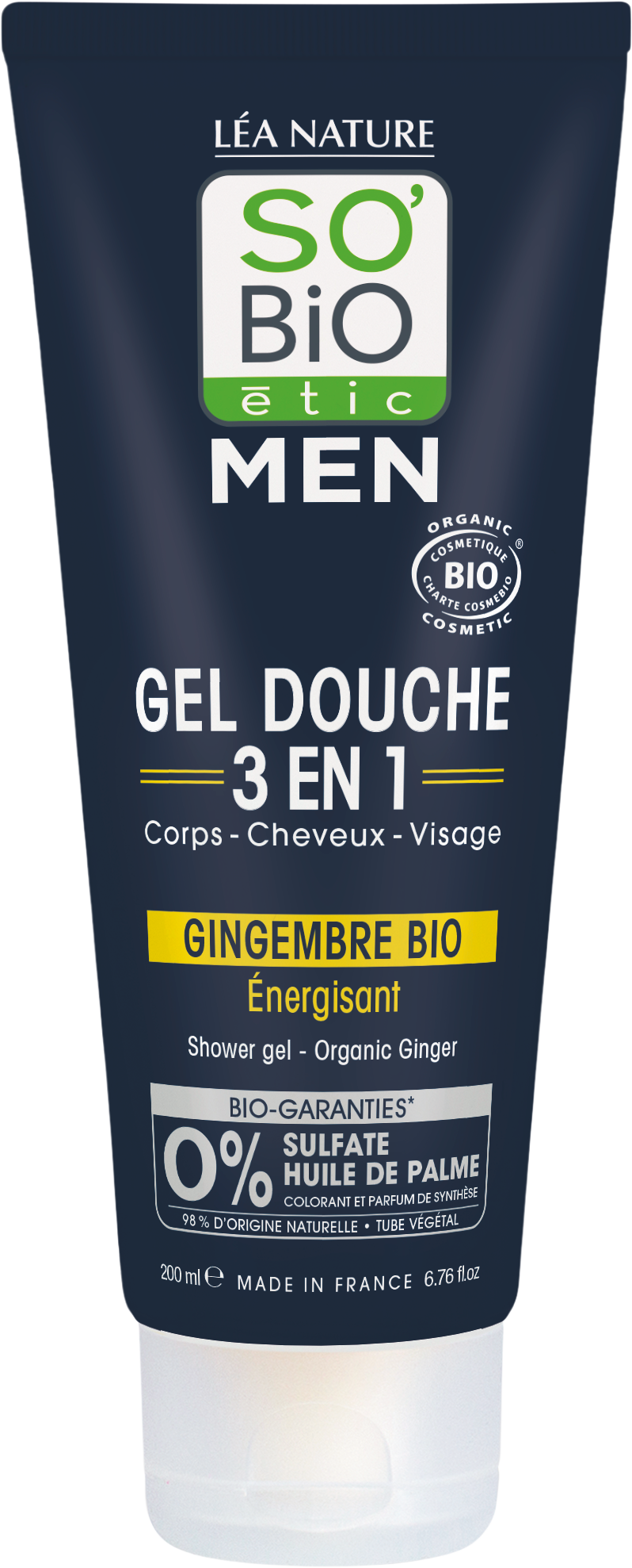 So´Bio étic Gel sprchový men 3v1 - energizující zázvor bio 200 ml