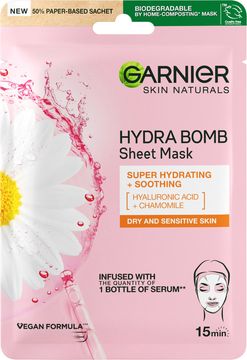 Garnier Skin Naturals zklidňující textilní maska s výtažkem z heřmánku, 28 g