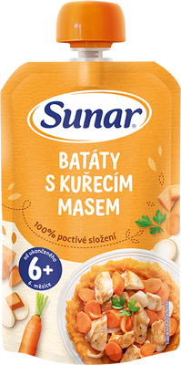 Sunar příkrm batáty s kuřecím masem 6m+ 120 g