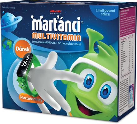 Marťánci multivitamin MIX 50+50 tablet + DÁREK Marťahodinky