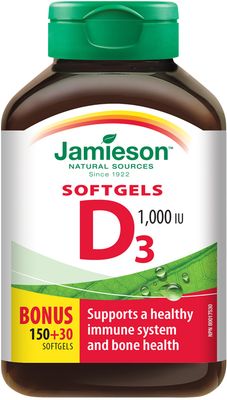 Vitamín D3 1000 IU 180 kapslí