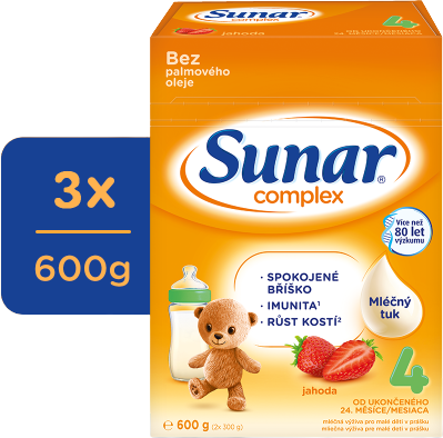 Sunar Complex 4 batolecí mléko jahoda 600 g