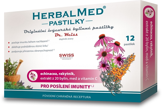 Dr.Weiss HerbalMed  Echinacea-rakytník 12 pastilek