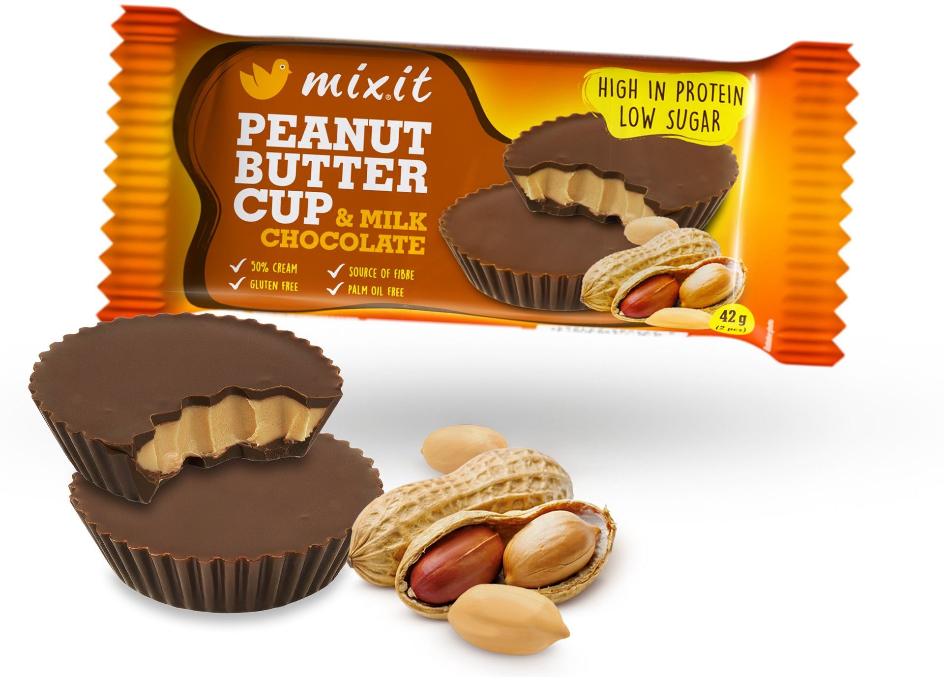 Mixit Proteinový Cup – Peanut butter & mléčná čokoláda 42 g