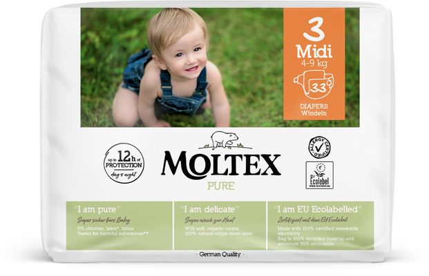 Moltex Plenky Midi 4-9 kg ekonomické balení 132 ks
