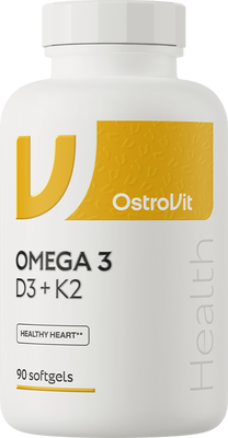 OstroVit Omega 3 D3 + K2 90 kapslí