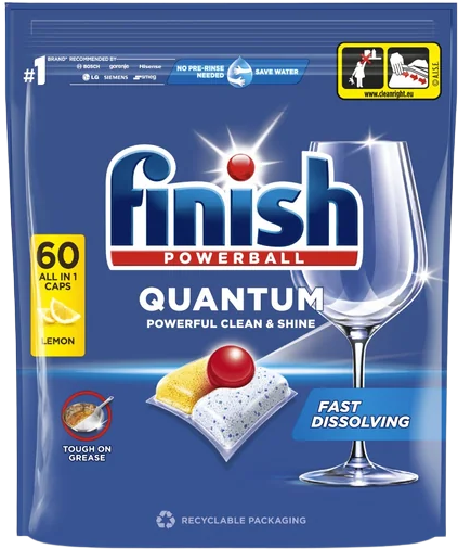 Finish Quantum All-in-1 Lemon tablety do myčky nádobí 60 ks
