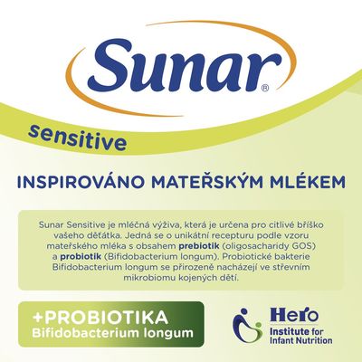 Sunar Sensitive 2 pokračovací kojenecké mléko, 500 g