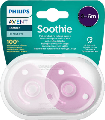 Philips Avent Šidítko Soothie 0-6m dívka 2 ks