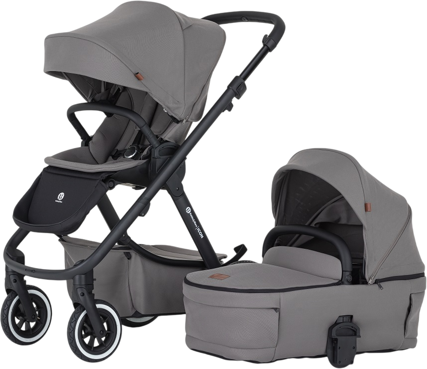 Petite&Mars Kočárek kombinovaný ICON 2v1 Dove Grey LITE AIR