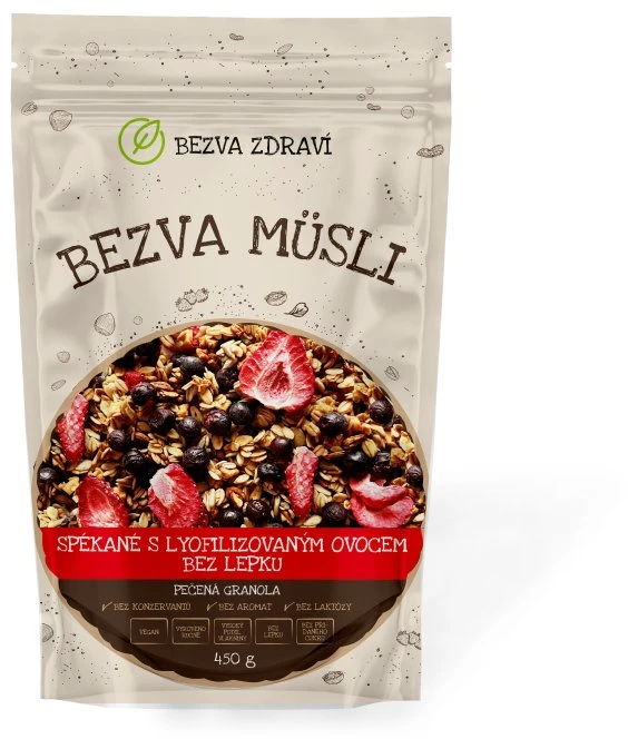 Bezva müsli Spékané s lyofilizovaným ovocem bez lepku 450 g