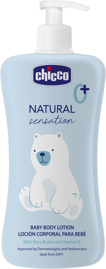 Chicco Tělové mléko Natural Sensation s bambuckým máslem a vitaminem E, 0m+, 500 ml