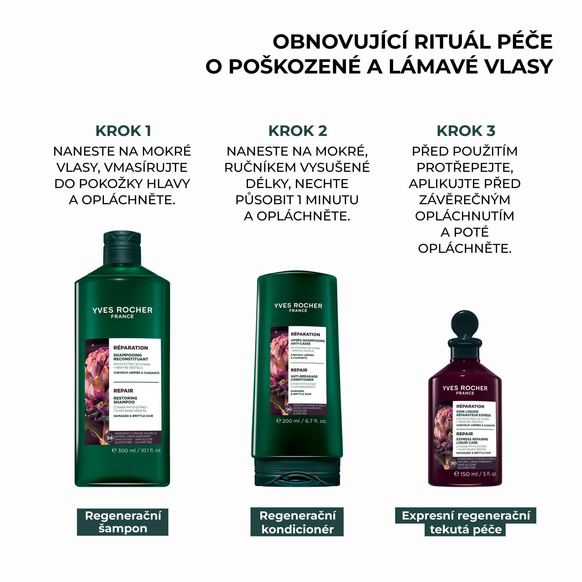 Yves Rocher Haircare Botanical Solutions, Regenerační šampon, 100 ml