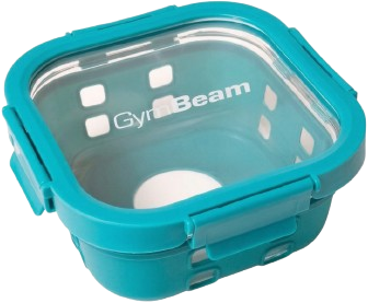 GymBeam Skleněná dóza na jídlo - modrá 800 ml