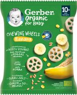 Gerber Organic chewing wheels křupavá kolečka s banánem 28 g