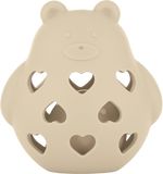 Petite&Mars Hračka silikonová s chrastítkem Bear Basil Desert Sand 0m+