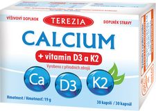 Terezia Calcium + Vitamin D3 a K2 30 kapslí