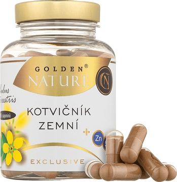 Golden Nature Exclusive Kotvičník zemní 90%+ Zinek + Selen 100 kapslí